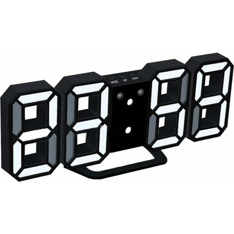 3D LED Digital Alarm Clock with 3 Adjustable Brightness Levels Dimmable Nightlight Snooze Function for Home Kitchen Office - Black (1/5)