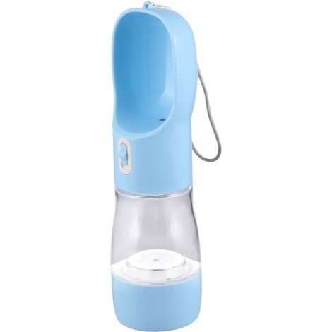 Portable Dog Water Bottle - Waterproof Dog Water Food Dispenser Lightweight Mug - Travel Dog Water Container for Dogs & Cats (Blue) (1/5)