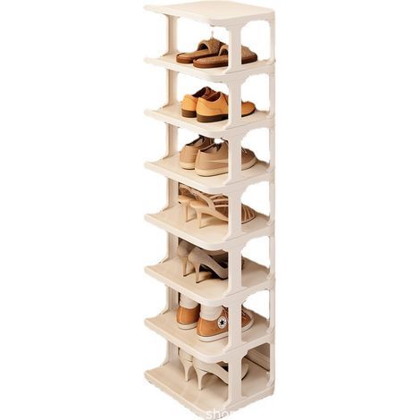 Meuble à chaussures, Petit porte - chaussures en plastique facile sans installation armoire à chaussures - 7 couches pour 8 paires de chaussures (1/3)