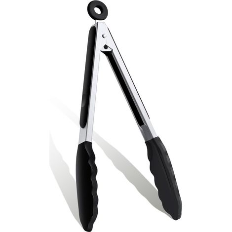 Pinzas de cocina con puntas de silicona - Resistentes al calor y aptas para lavavajillas - 23 cm (1/5)