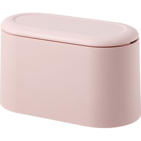 1pc (rose) Petite Poub de Table, Mini Poub de Bureau Cuisine en Design Plastique avec Couvercle à Bouton-Poussoir,Push Top Trash Can Rubbish Waste Dust Bin (1/4)