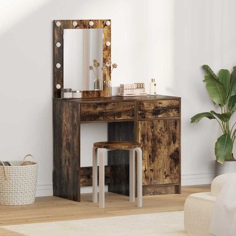 Schminktisch mit Tür 2 pcs Braun 50 x 41 x 135 cm Holzwerkstoff