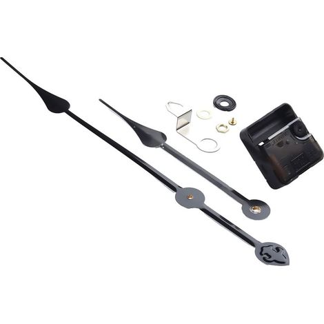 Kit mécanisme horloge murale - 1 pc, Mécanisme quartz silencieux couple élevé, Aiguilles longues pour horloge 50-60cm - Noir