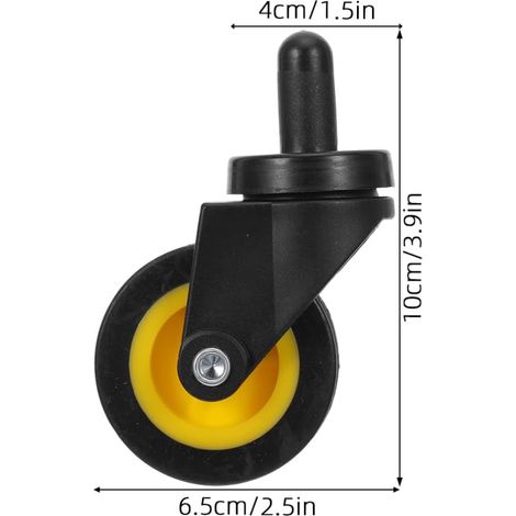 Lot de 4 roulettes de rechange de 2" pour chariot de transport en matériau robuste avec une fonctionnement silencieuse. Convient pour les seaux de lavage de 20 l et 24 l (1/5)