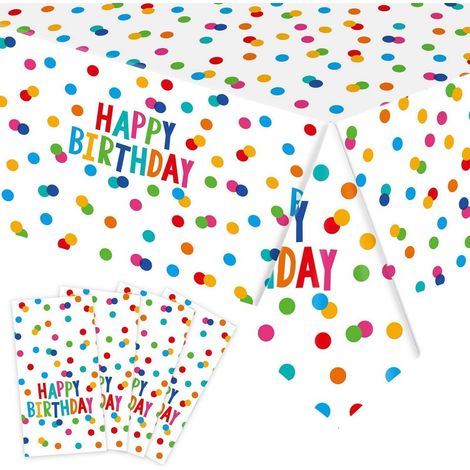 Geburtstag Tischdecke 137x274cm Einweg Happy Birthday für Kinder, Junge & Mädchen