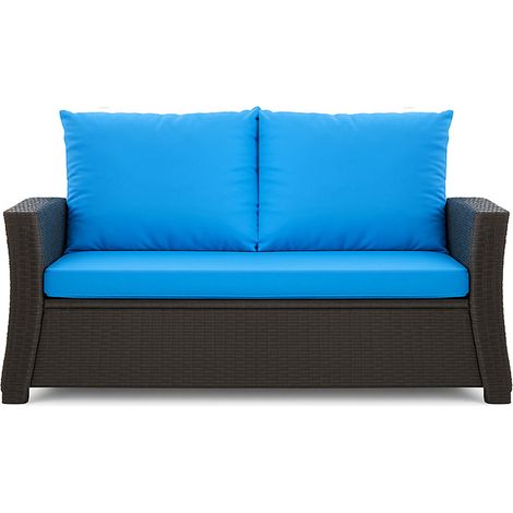 Coussins de canapé meubles de jardin en résine tressée Bleu, Coussins balançoire d'extérieur 110x60x50cm Coussin pour banquette 2 places mix (1/5)