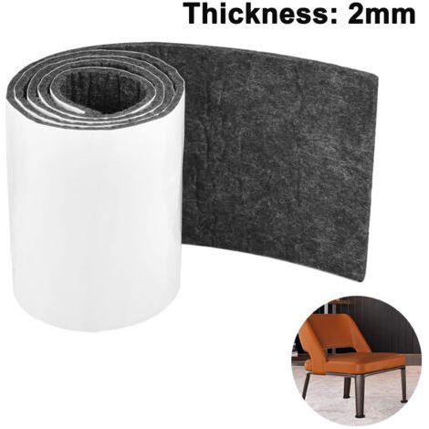 royaluxe-10x100cmx 2mm ruban de feutre auto-adhésif, Patin Feutre, Patins Feutres pour Meubles, planeurs de sol protection du sol pour carreaux stratifiés escaliers meubles parquet,Noir