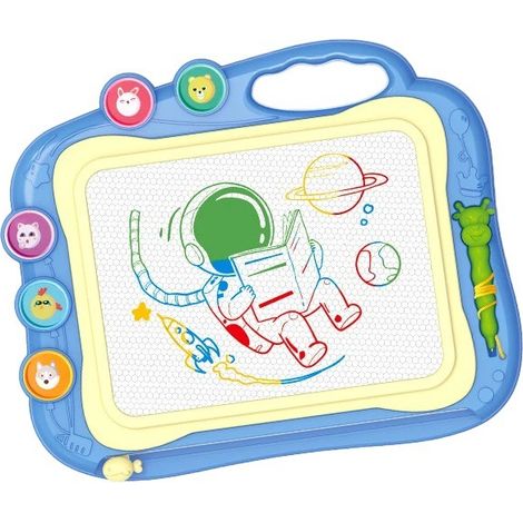 Tableau magnétique effaçable, bleu, 35,5 x 28,5 cm, ardoise magique pour enfants, garçons et filles (1/5)