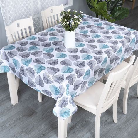 Nappe Ronde Table Coton Résistant Nappe Anti-Taches Toile Tissu Imprimé Motif Feuille de Bananier pour Table à Manger Picnic Party Jardin Lavable Entretien Facile 140X180CM Vert (1/5)