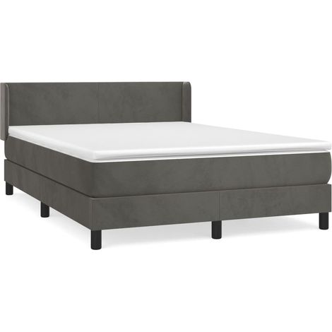 Maison Exclusive - Cama box spring con colchón terciopelo gris os (1/5)