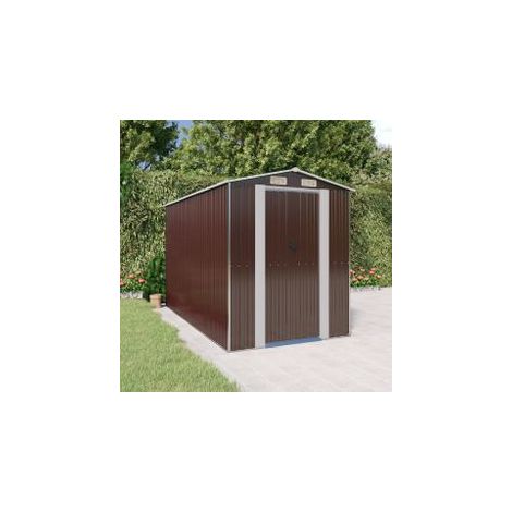Abri de jardin Marron foncé 192x357x223 Acier galvanisé (1/5)