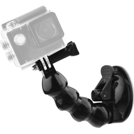Support de téléphone à ventouse flexible de 16 cm (6,3 pouces) pour pare-brise, rotation à 360°, connecteur à vis 1/4 pouce avec support pour smartphone et caméra sportive. (1/3)