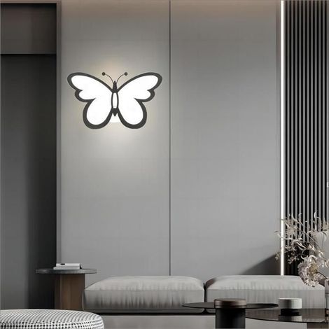WOTTES Applique Murale Papillon Intérieure/Extérieure, 1pcs Applique Murale LED Blanc Froid pour Cour Jardin Terrasse Villa