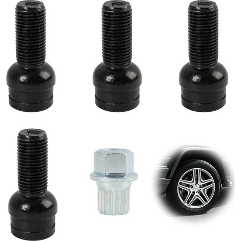 Écrous Boulons de Roue Antivol, Résistant L'usure Etfacile Installer, Boulons Acier M14x1,5mm vis de Roue Sécurité, Fixation et Antivol Des Roues de Voiture (1/5)