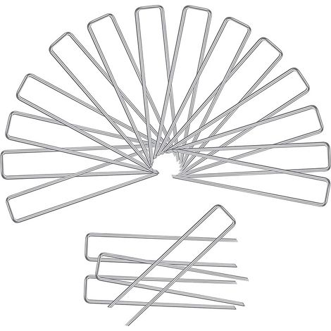 Heringe für Garten und Rasen U-förmige Klammern für Unkrautvernichter, feuerverzinkt (3x150x25mm)-verschiedene Mengenoptionen (1/5)