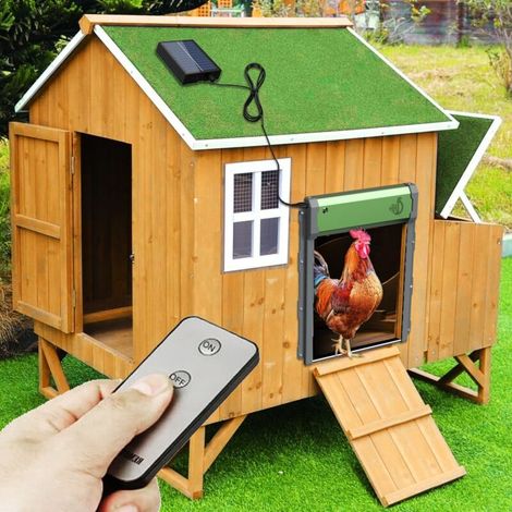Porte Automatique Poulailler Grand Solaire, Minuterie et Capteur de Lumière - IP65 (1/5)