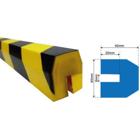 Protector antigolpes poliuretano pentágono 105 x 40 mm hueco interior 20 x 8 mm SEKURECO