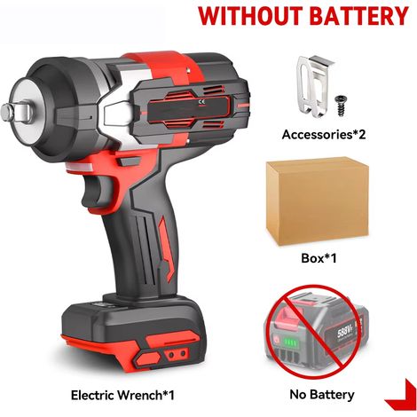Clé à chocs 2800 Nm – 8000 tr/min – Sans balais – Tournevis/perceuse – Compatible Makita – Version 1 (1/5)