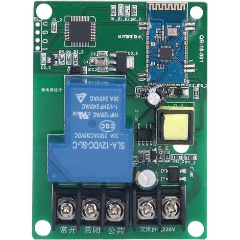 Bluetooth-Relaismodul mit einem Kanal, 1-Kanal-Relaisschalter für drahtlose Fernbedienung, 110–250 V Wechselstrom