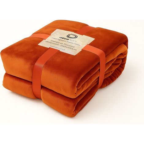 Plaid Sherpa Flanelle 480GSM 200x240 Terracotta DECO ARTS (1/5)