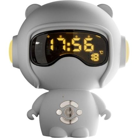 Joli réveil LED pour enfants avec sons attrayants et trois options différentes (blanc)