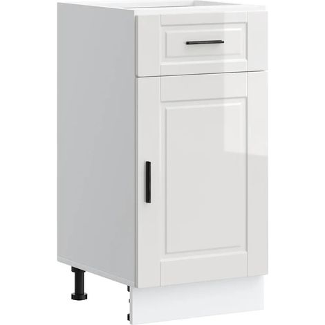 Mobile da cucina Porto pratico stile moderno 40 x 46 x 81,5 cm realizzato in legno composito bianco lucido 020050254
