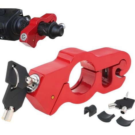Verrouillage de Guidon de Moto Multifonction Antivol Guidon Moto Poignée du2019Accélérateur et de Frein avec 2 Clés Poignée de (1/5)