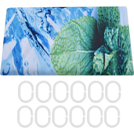 Rideau de Douche Élastique Imperméable à Crochets pour Baignoire Maison 180x200cm - Rideau Salle de Bain Polyester avec 12 Accroches (1/5)