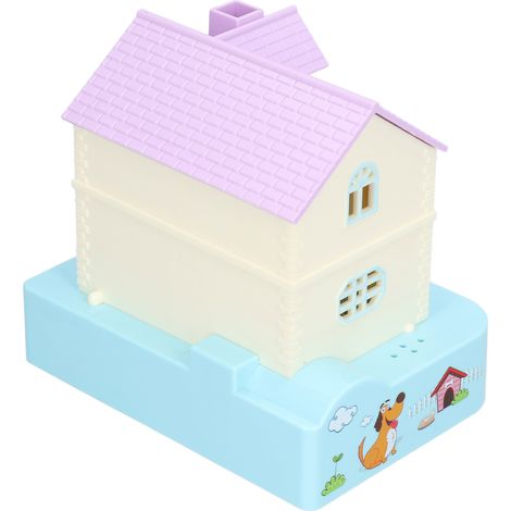 Chiot ludique tirelire automatique avaleuse de pièces, maison lumineuse et musicale, chien porte-bonheur bleu (sans piles) (1/5)