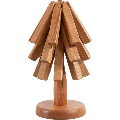 Plateau en Bois Dessous de Plat Antid rapant en Forme d (1/5)