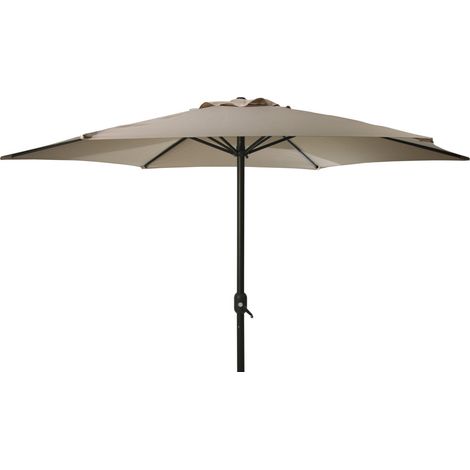 Parasol droit ø300cm – Hauteur 248cm – Poteau aluminium avec manivelle – Couleur taupe – Poids 4,85kg – Null (1/2)