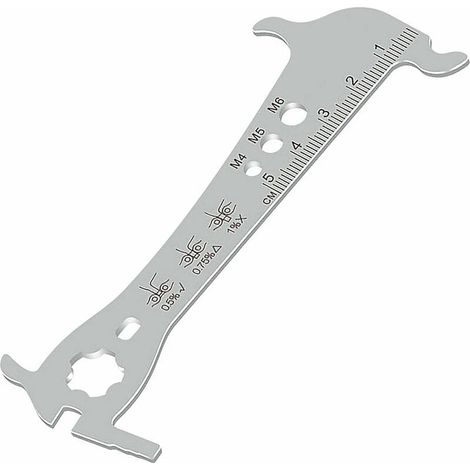 Kettenhaken & Verschleißanzeiger, Unisex, Fahrradketten-Verschleißanzeiger, Fahrradketten-Indikator, Road Checker, Silber, Einheitsgröße (1/5)