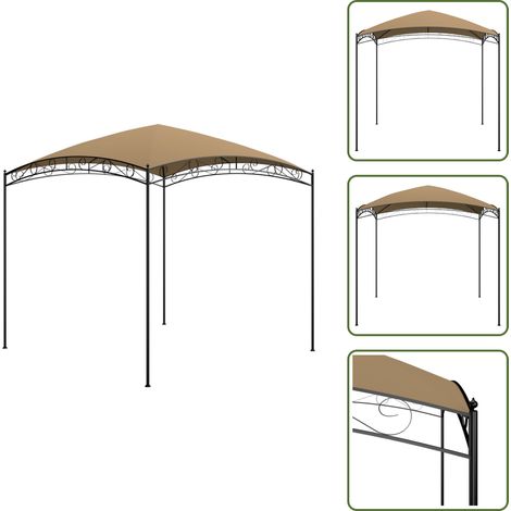 Belvédère 3x3x2,65 m Taupe 180 g/m² - Abris Extérieurs - Gazebo - Parasol - Auvent - Terrasse (1/5)