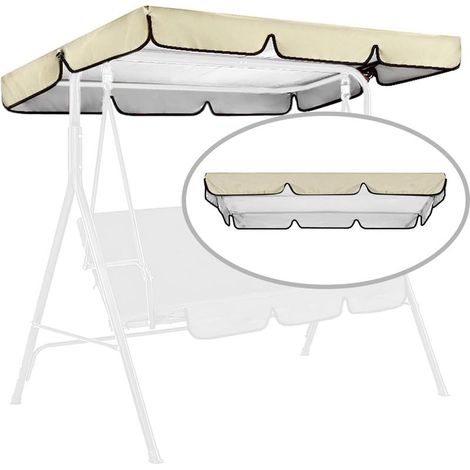 Ersatzteil für 2-/3-Sitzer-Gartenschaukel, wasserdichte Gartenhängemattenabdeckung, nur das Dach, 164 x 114 x 15 cm (1/5)