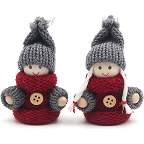 Set mit 2 Weihnachtsbaumkugeln, Heimdekorationen, für Weihnachten, Feiertage, Neujahr, niedliche Puppen, Minifiguren (1/5)