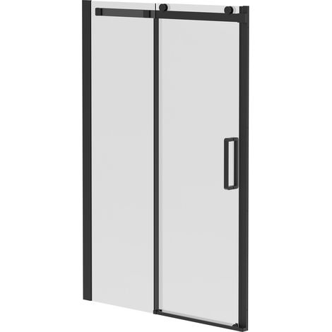 Series 10 Colore Matt Black 1400mm Roller Sliding Shower Door (1/5)