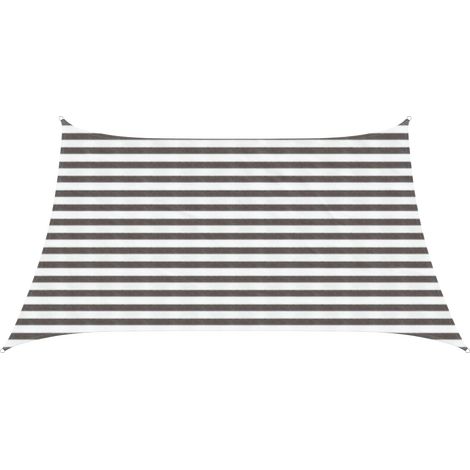 Sunshade Sail Light Grey and White 3 / 4 x 2 m HDPE vidaXL
