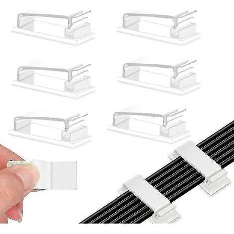 50 robuste Klebeclips für Kabelmanagement und Kabelbefestigung – Weiß (1/5)