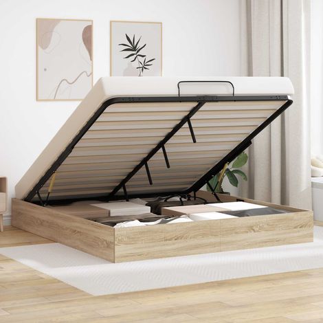 Estructura de Cama Ottoman Roble 203 x 160 x 25 cm