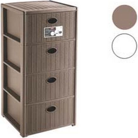 1PZ CASSETTIERA ELEGANCE IN POLIPROPILENE - cm.40x40x80h. - colore bianco