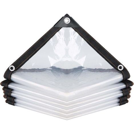 Bâche imperméable Transparente avec œillets pour Meubles de Jardin,Utilisable en extérieur,Imperméable à la Pluie-Isolation des Plantes,Résistant à la poussière,2mx2m (1/4)