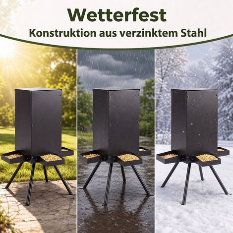 Gravity Deer Feeder, 90LB Capacity, 4 Trays, Galvanized Steel (1/5)