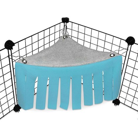 Cachette d'angle pour cobayes, abri douillet en polaire pour petits animaux, idéal pour les cobayes, les hérissons, les lapins nains et autres petits animaux de compagnie. (1/4)