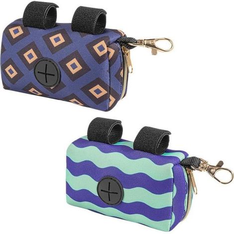 Distributeur De Sac A Caca Pour Chien - Neoprene - Fermeture Eclair Metal - Attache Velcro - Pour Laisse Ou Ceinture - 1 Piece