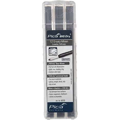 PICA Etui de 12 mines de rechange graphite pour Big-dry - 6030/SB