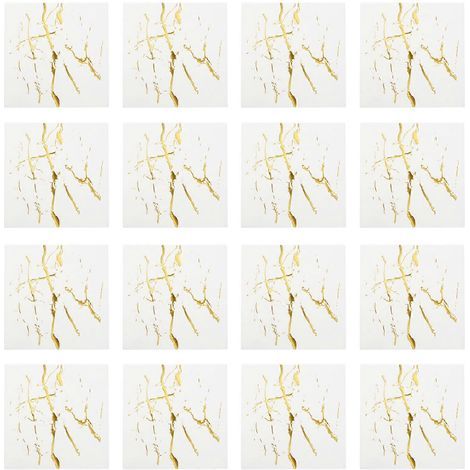 Lot de 20 serviettes de table décoratives à effet marbré, jetables, idéales pour les mariages, les baby showers et les fêtes (dorées).-33.00X33.00X0.20CM-Golden (1/4)