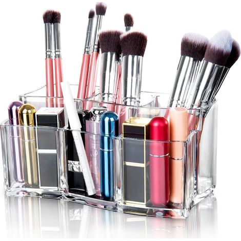 Organisateur Acrylique - Rangement Transparent pour Pinceaux de Maquillage et Bijoux - 5 Tiroirs - 1 Pièce (1/5)