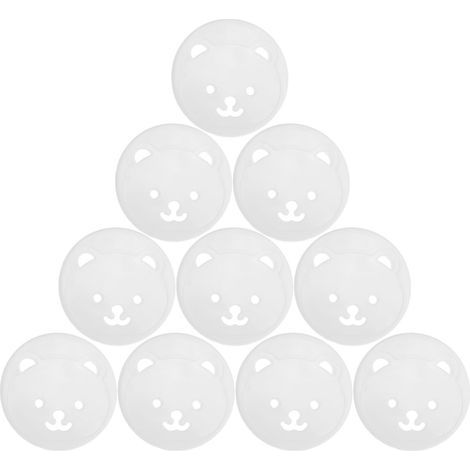 Packung mit 30 weißen, bärenförmigen ABS-Sicherheitssteckdosenabdeckungen für Babys, einfache Installation, Staubschutz für Steckdosen und Steckdosenleisten (1/5)