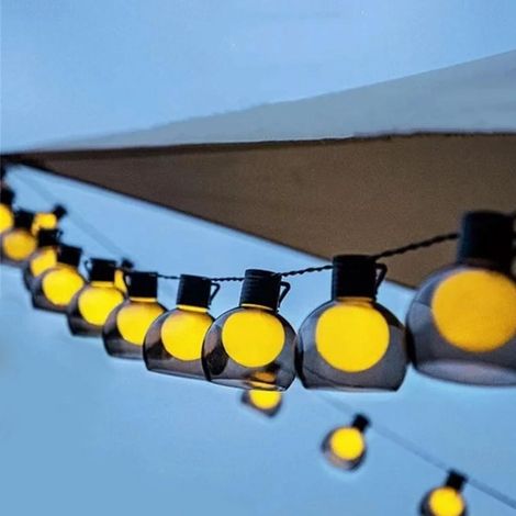 Guirlande Lumineuse Extérieur 10m - 40 Ampoules G50,USB - Lumière Chaude Étanche - Décoration Jardin, Mariage & Fêtes - Éclairage d'Ambiance (1/5)
