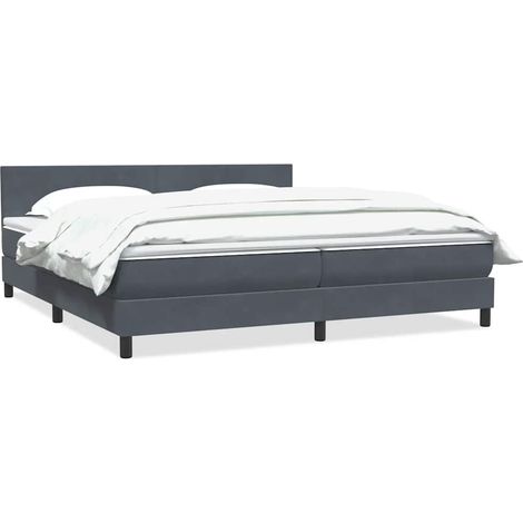 Boxspringbett mit Matratze Dunkelgrau 180x210 cm Samt